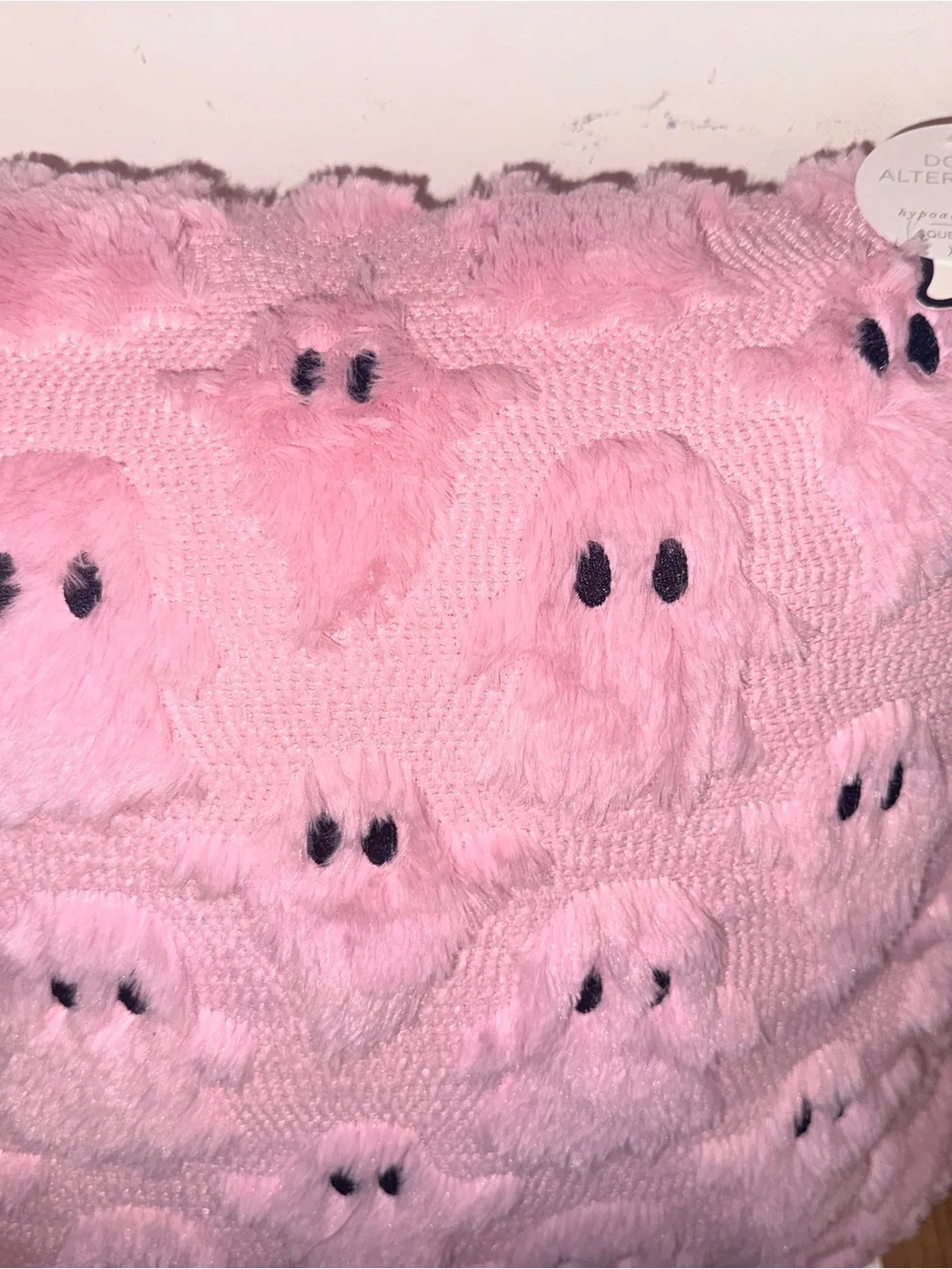 Plush Pink Pillow with Fun ghosts